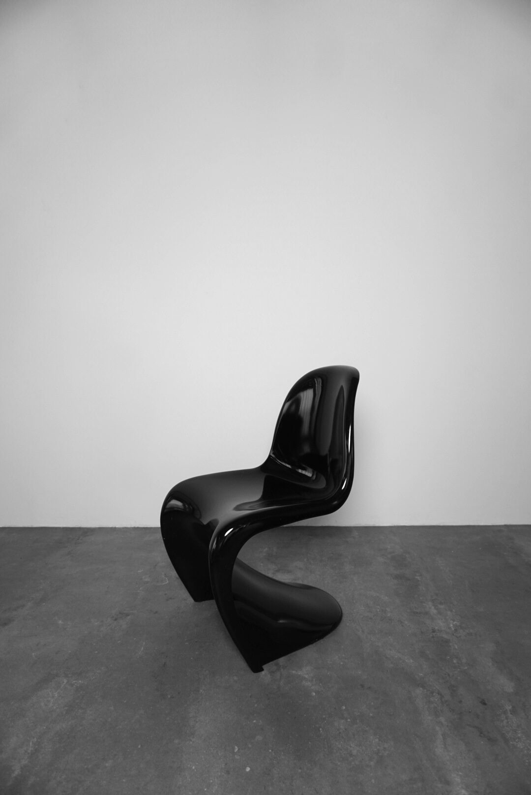 Panton chair against the studio wall